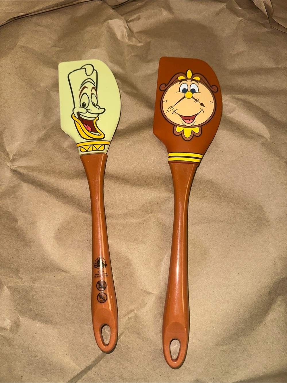 Disney Brown and Cream Lumière & Cogsworth Silicone Spatula Set